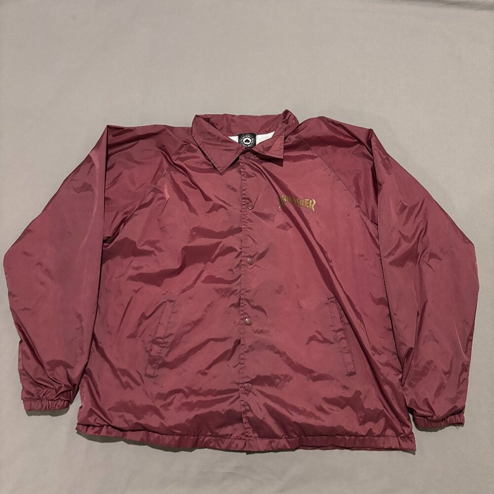 Thrasher Jacket Large Red Windbreaker Skateboard Lightweight Outdoor Y2K Grunge‎